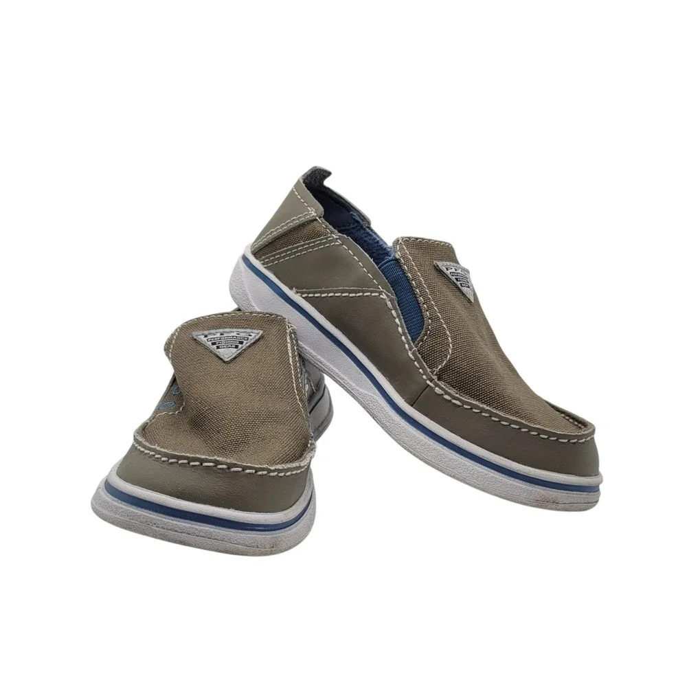 Columbia PFG Bahama Vent Toddler Boat Shoes Brown Blue Slip On Size 11